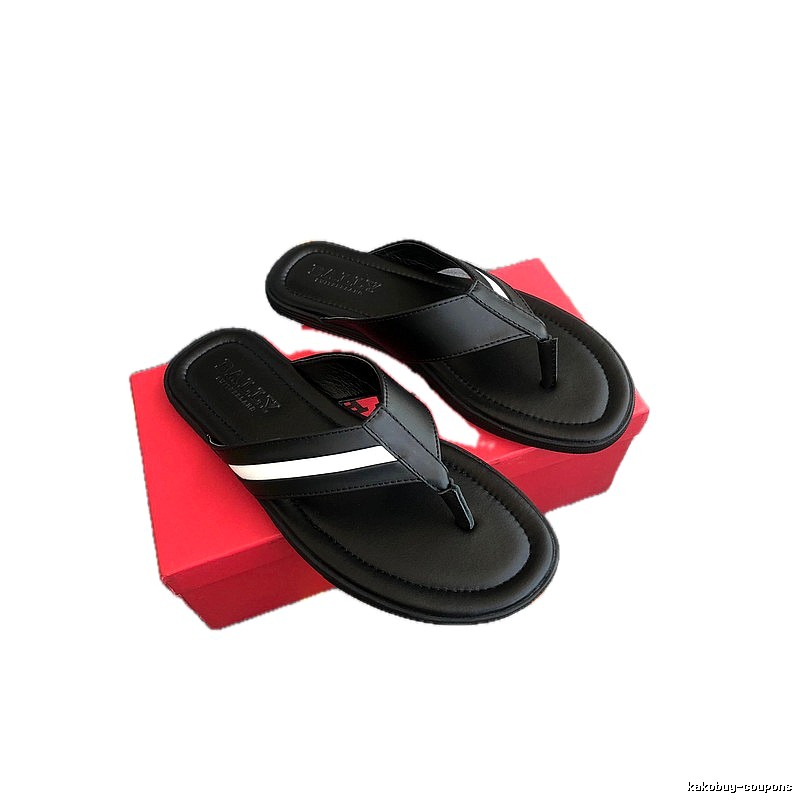 BALLY Classic Casual Black and White Flip-Flops
