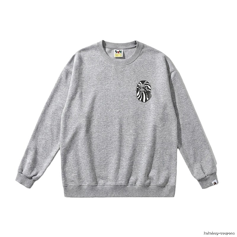 Bape Ape Head Minimalist Style Grey Sweatshirt