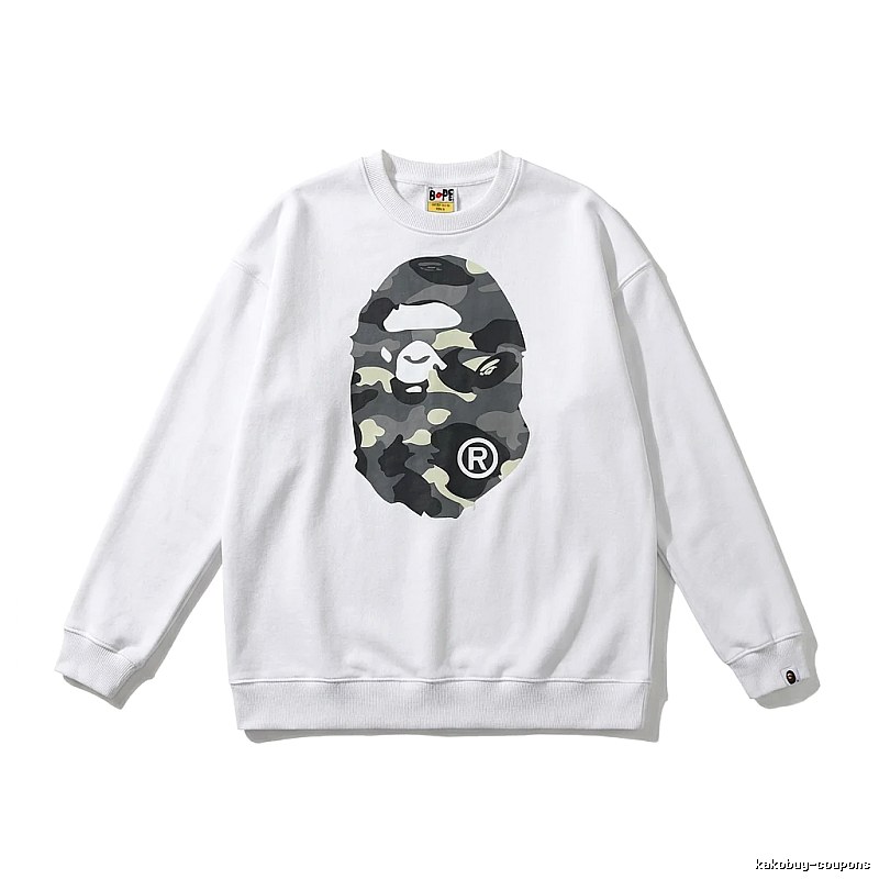 Bape Camouflage Ape Face White Sweatshirt