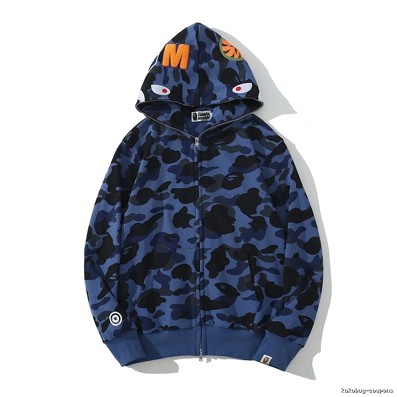 Bape camouflage-style blue sweatshirt