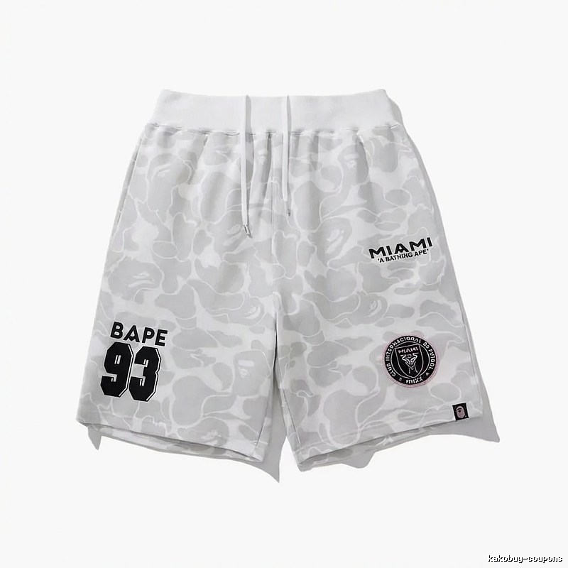 Bape camouflage style white shorts