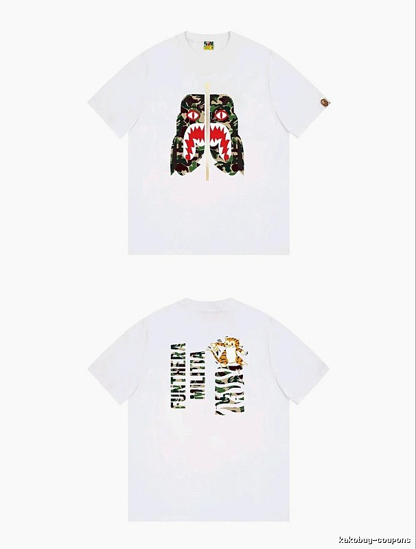 Bape camouflage-style white T-shirt