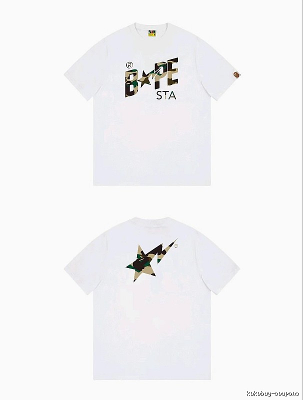 Bape camouflage style white T-shirt