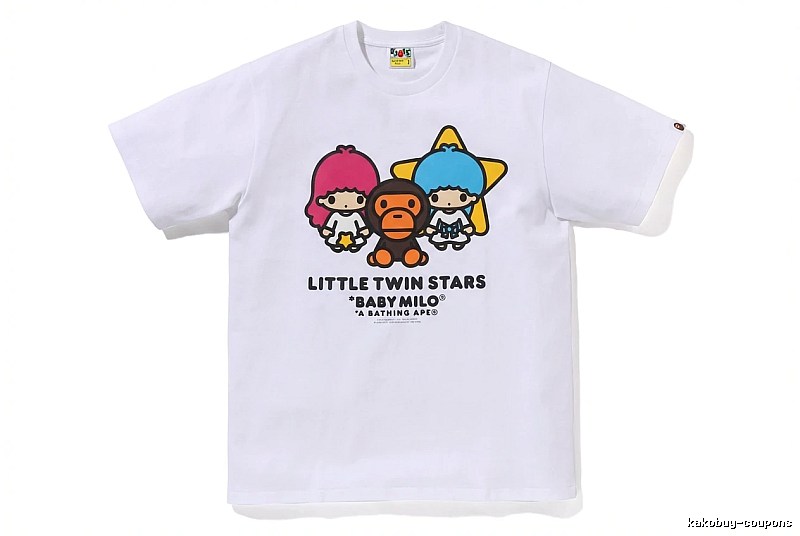 Bape cartoon and childlike white T-shirt