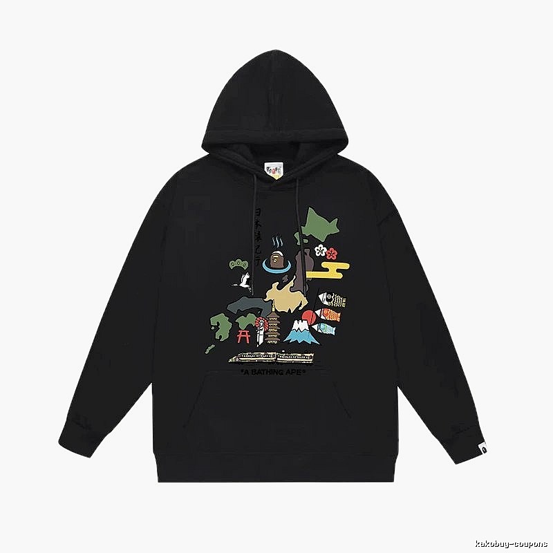 Bape Japanese-style black hoodie