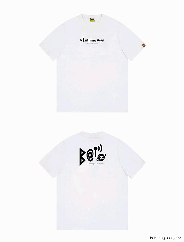 Bape letter print simple white T-shirt