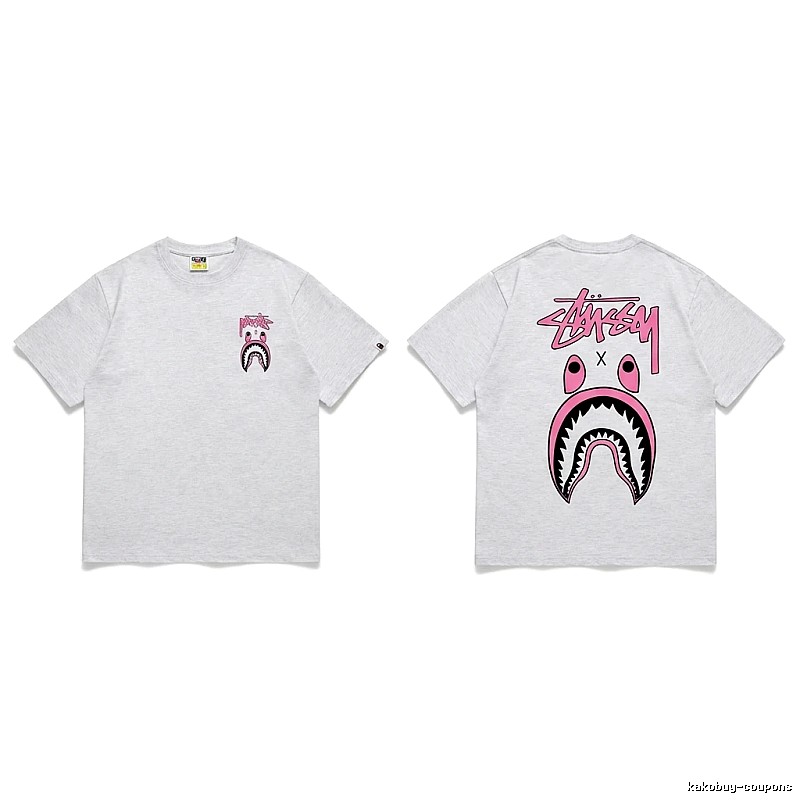 Bape Shark Co-branded Light Grey T-shirt