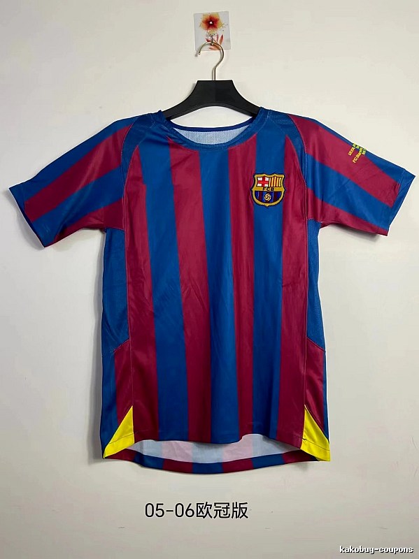 Barcelona Monogram Retro soccer jersey Blue Red Barcelona for Layered Styling