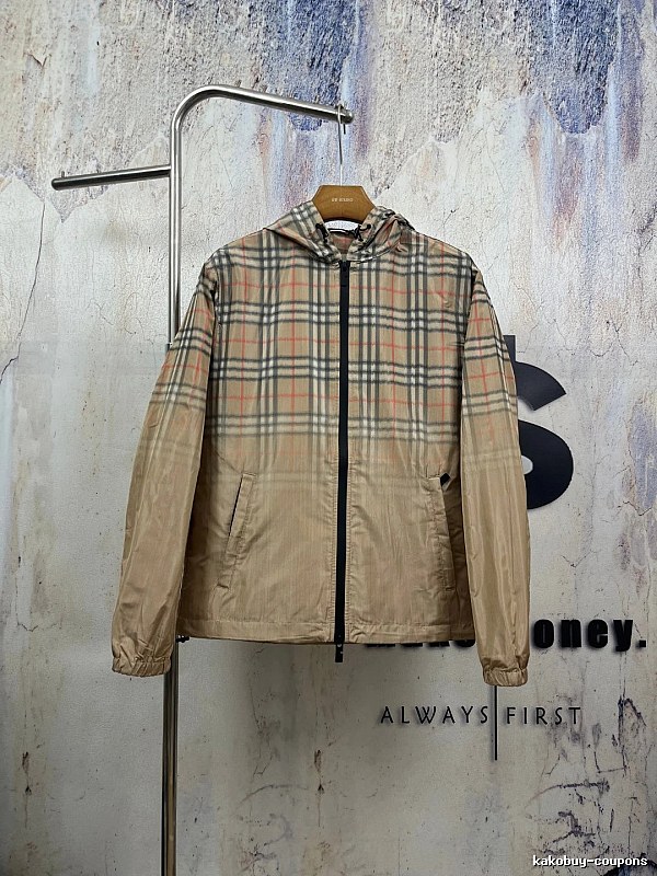 Beige Zip Jacket with Burberry Check Zip