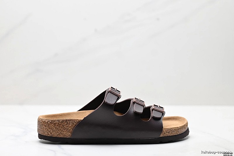 BIRKENSTOCK Casual Dark Brown Cork Slide Sandals