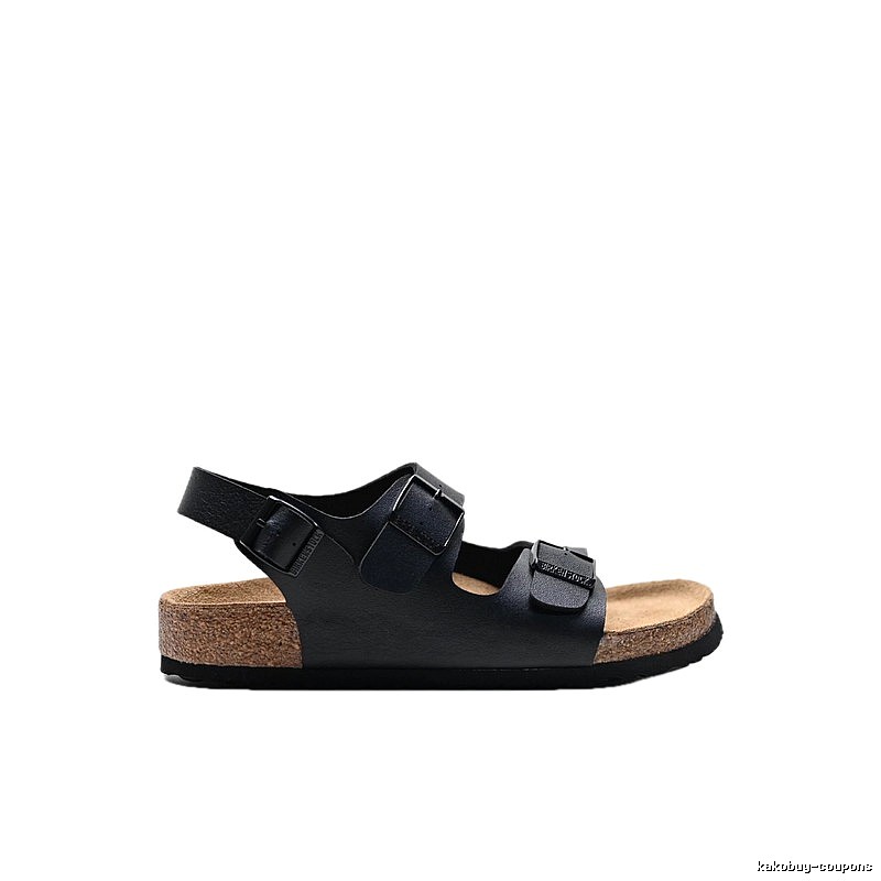 BIRKENSTOCK Casual Style Black Double-Buckle Sandals