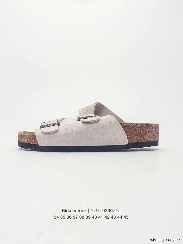 Birkenstock Double Buckle Casual Off-White Slide Sandals