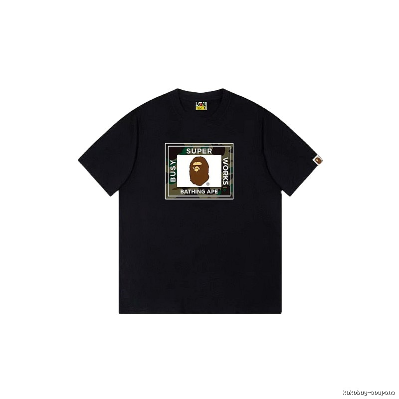 Black T-shirt with Bape ape head print