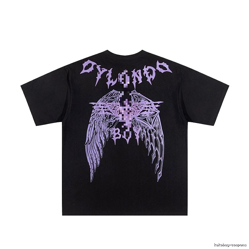 BOY Gothic Wing Print Black Short-sleeve T-shirt
