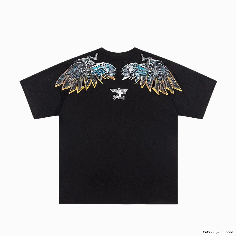 BOY Mechanical Wing Street Style Black Short Sleeve T-Shirt