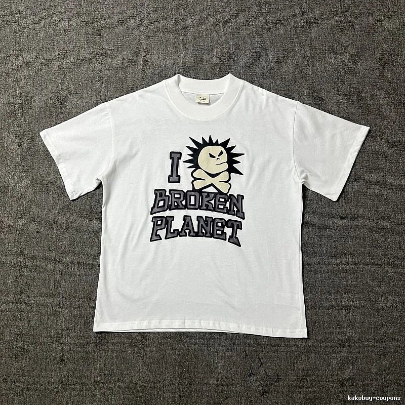Broken Planet Classic Graphic T-shirt White Cotton Bold for Daily Styling