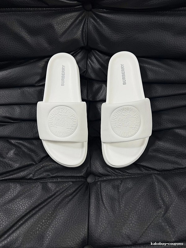 Burberry Embossed Warhorse Minimalist Style White Slides