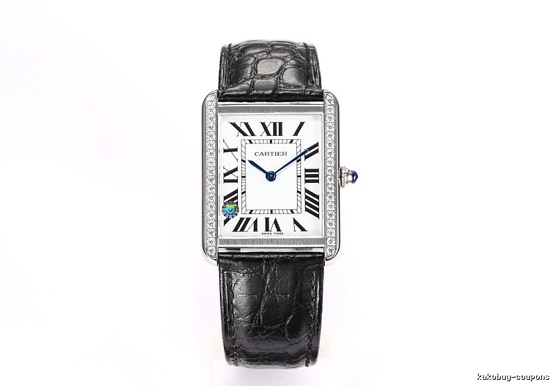 Cartier Tank-Style Dress Watch Travel Edit in Silver And Black