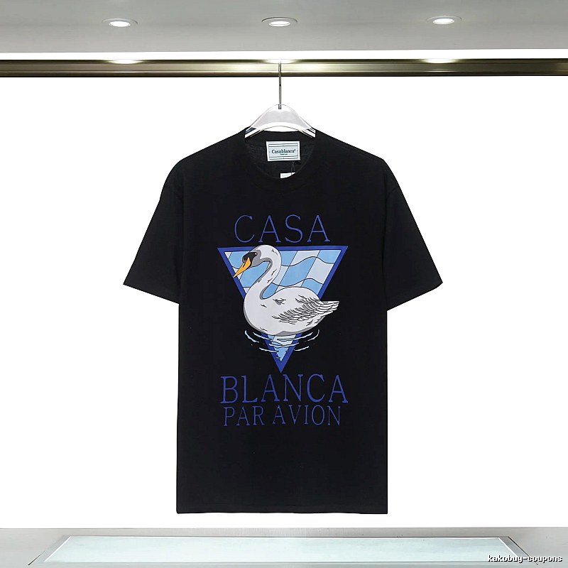 Casablanca black T-shirt with swan print