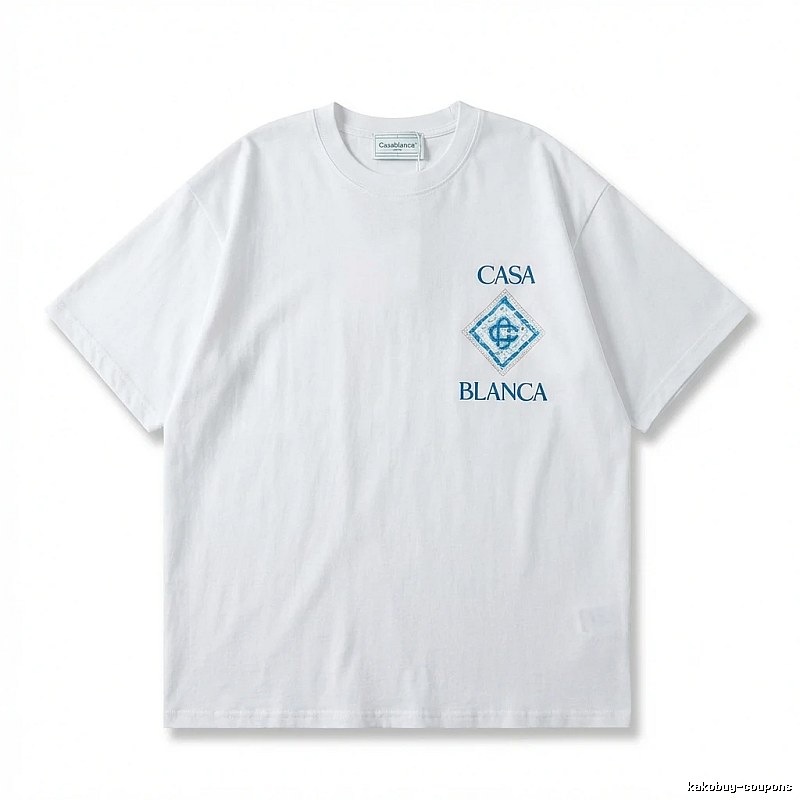 Casablanca Blue and White Minimalist Style T-shirt