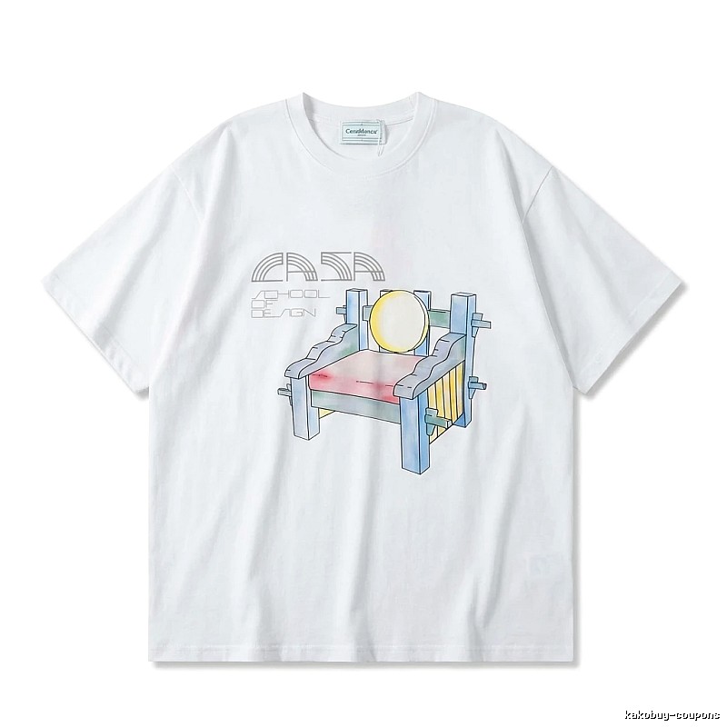 Casablanca cartoon-style white T-shirt