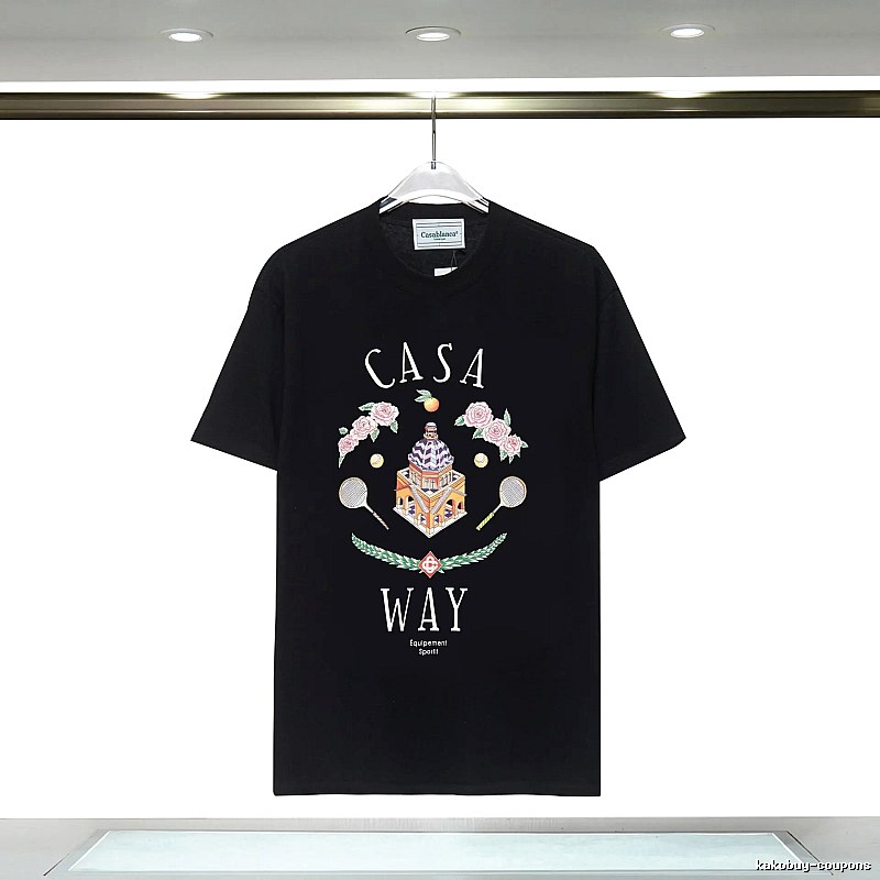 Casablanca Print Retro Style Black T-shirt