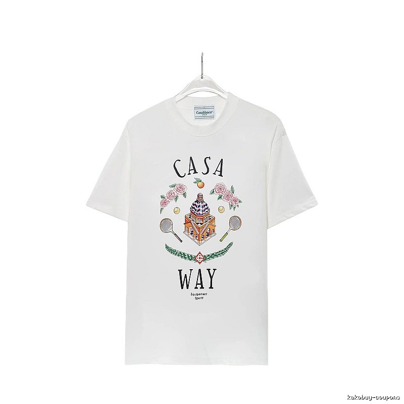 Casablanca printed casual white T-shirt