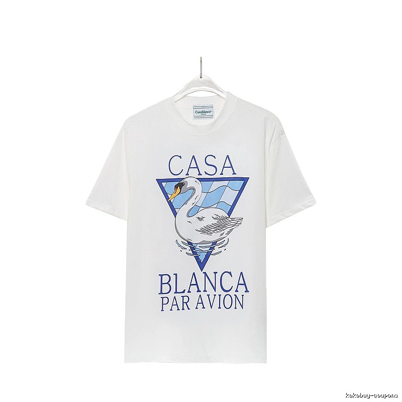 Casablanca Swan Print White T-shirt