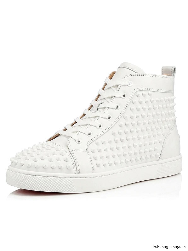 Christian Louboutin rivet trendy and cool white shoes