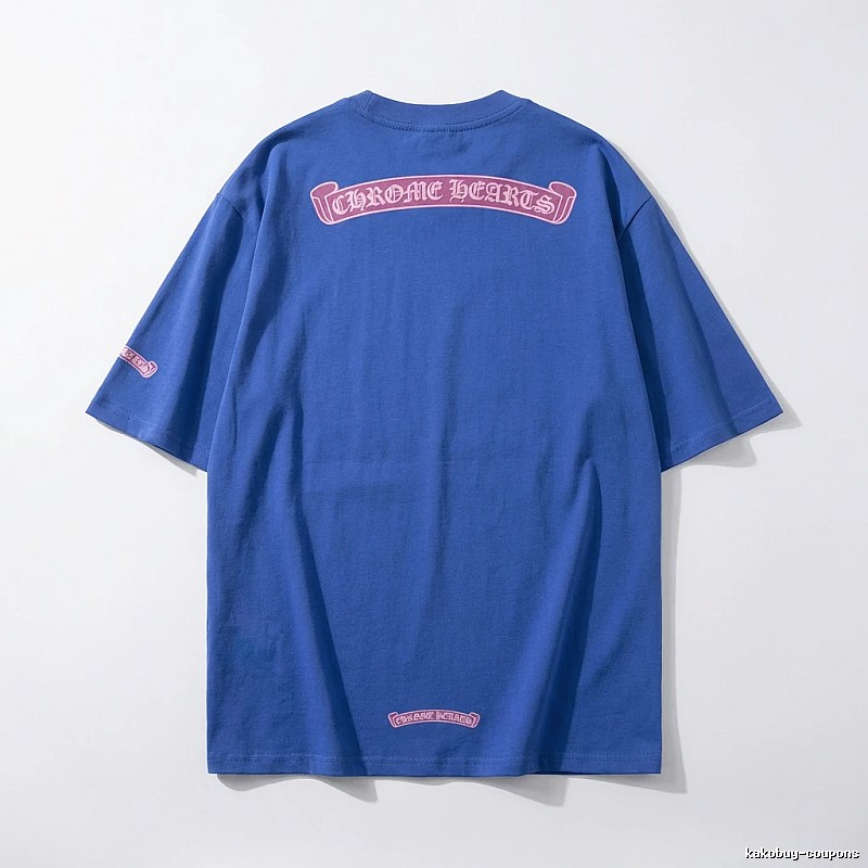 Chrome Hearts Blue Trendy and Cool Short-sleeve Shirt