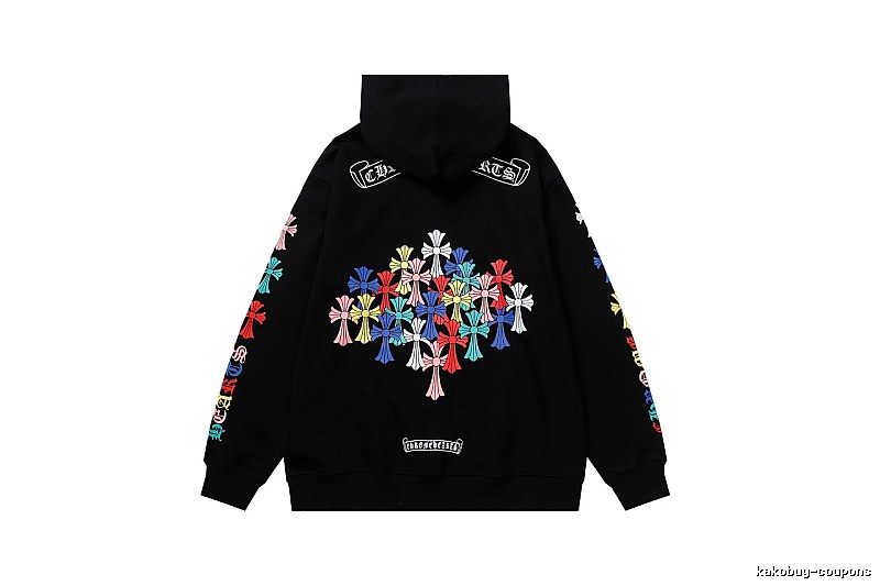 Chrome Hearts Compact Cross graphic hoodie Black Blue Cross for Sport-Inspired Styling