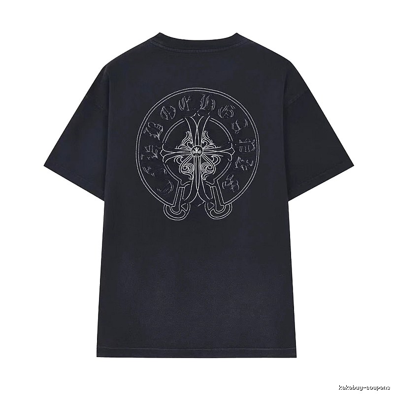 Chrome Hearts Cross Embroidered Street Style Black T-Shirt