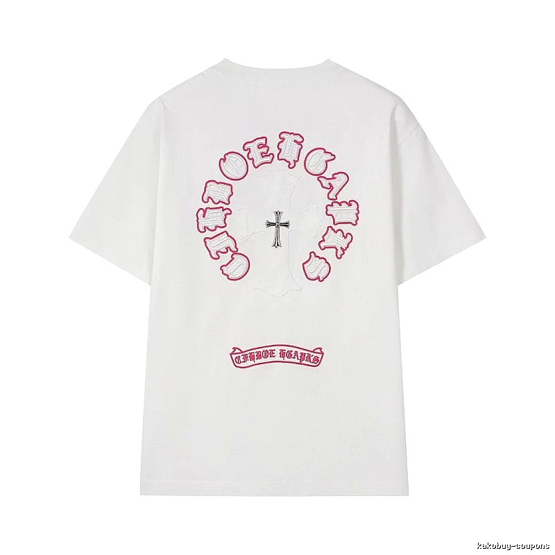 Chrome Hearts Cross Embroidered Street Style White T-Shirt