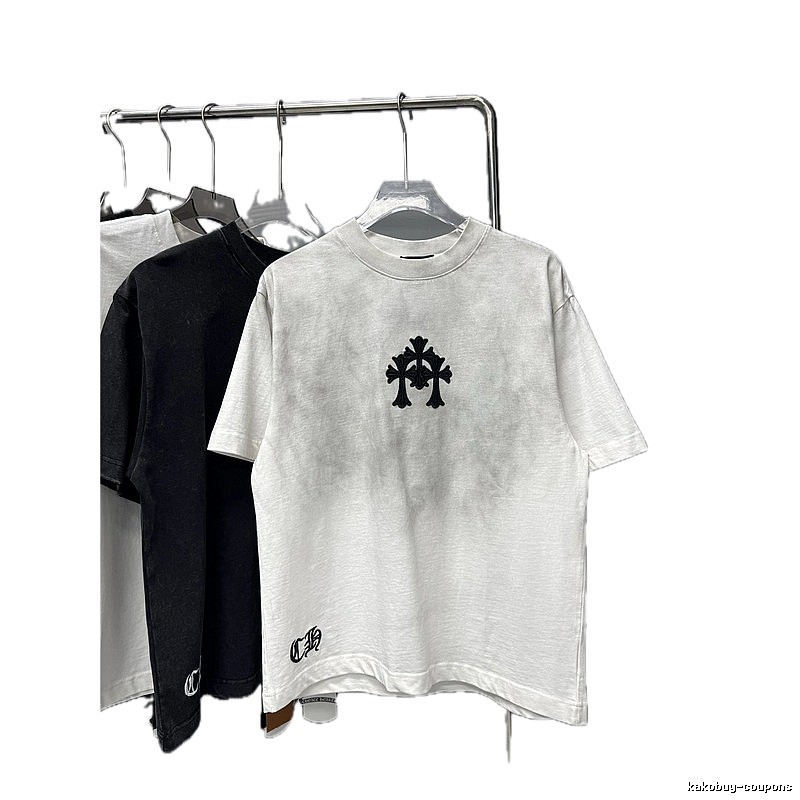 Chrome Hearts Cross Embroidered Street Style White T-shirt
