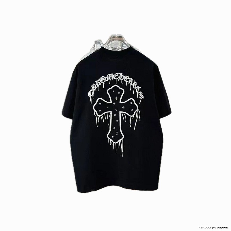 Chrome Hearts Cross Embroidery Street Style Black T-Shirt