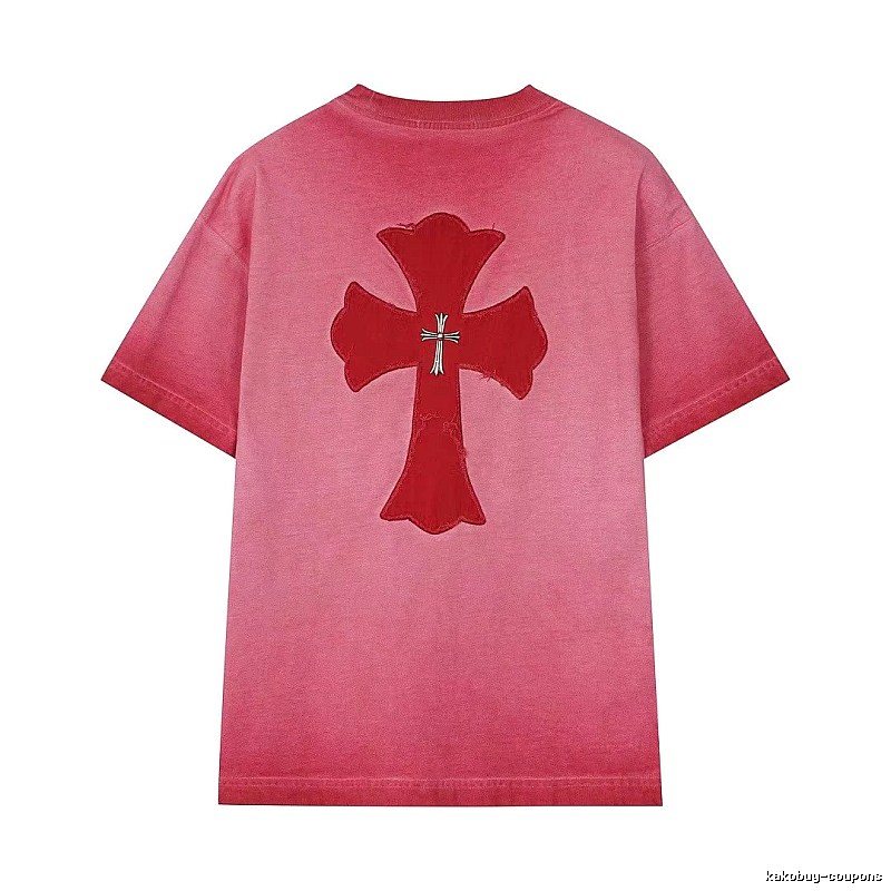 Chrome Hearts Cross Patch Street Style Pink T-Shirt