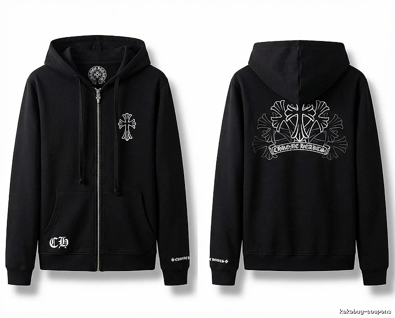Chrome Hearts Cross Print Style Black Sweatshirt