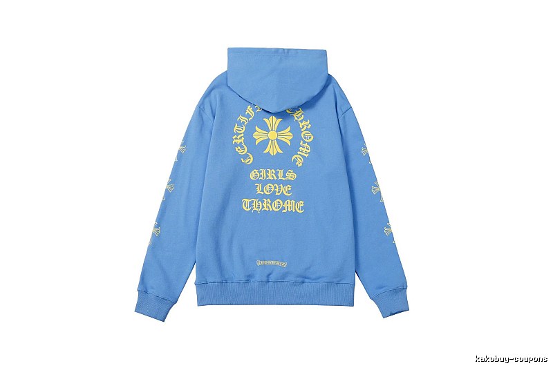 Chrome Hearts Daily Cross graphic hoodie Black Blue Cross with Visual Detail