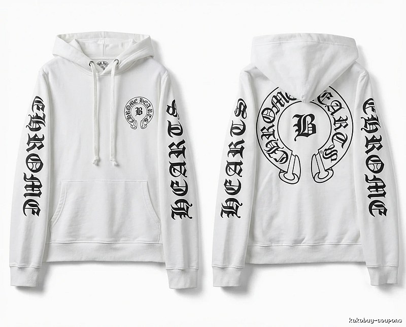 Chrome Hearts Gothic-style white hoodie