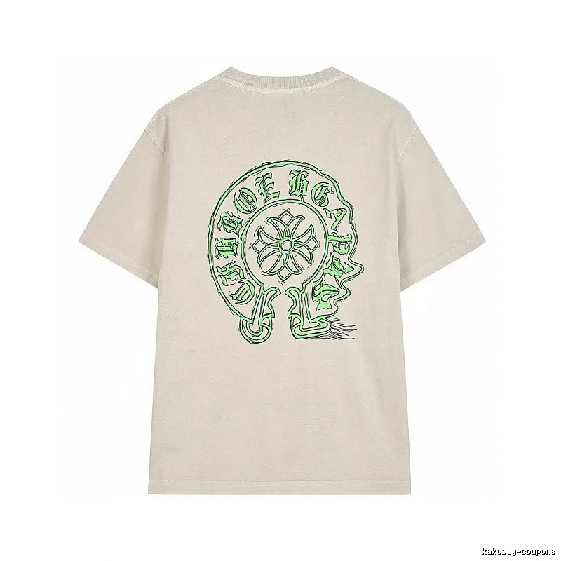 Chrome Hearts Horseshoe Cross Print Street Style Off-white T-shirt