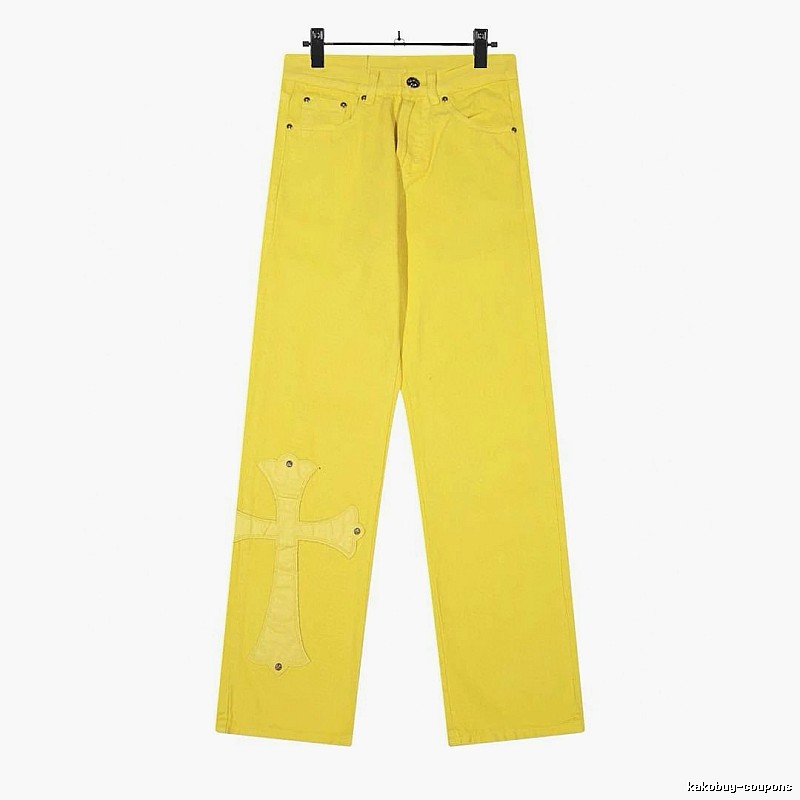 Chrome Hearts Streetwear Graphic jeans Light Denim Jeans with Logo Accent