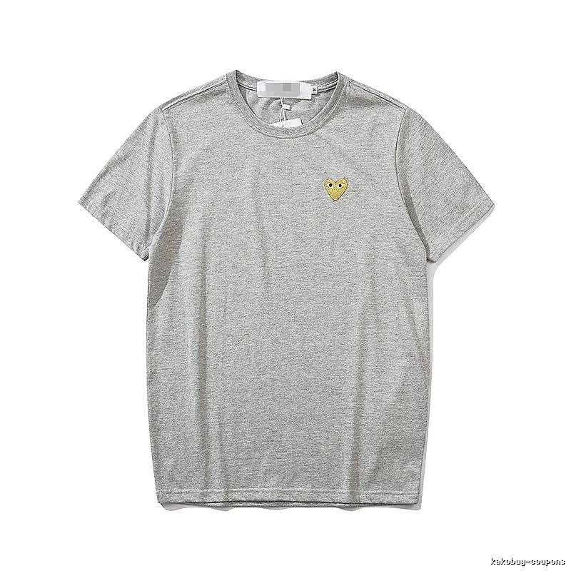 Comme des Garcons PLAY 2021-53 Gray Style 2153 Heart Logo T-Shirt Training Look