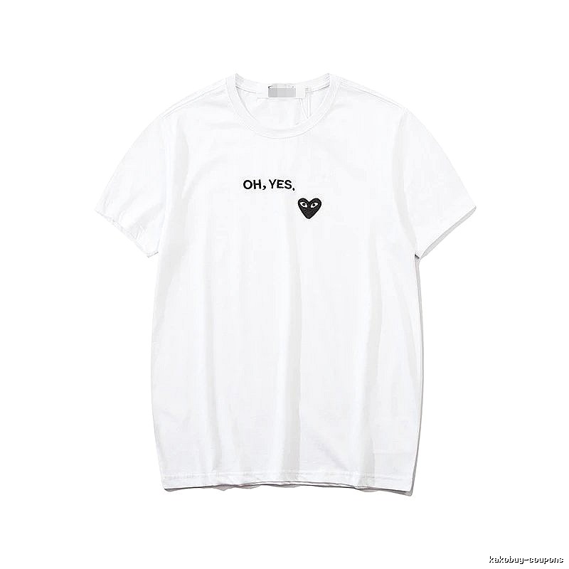 Comme des Garcons PLAY 2021-87 White Style 2187 Heart Logo T-Shirt Statement Graphic