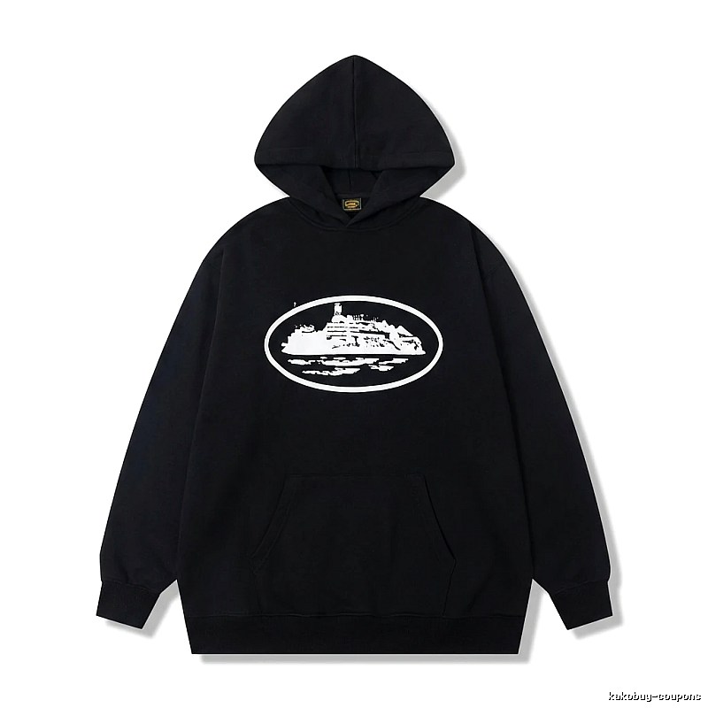 Corteiz black minimalist style hoodie