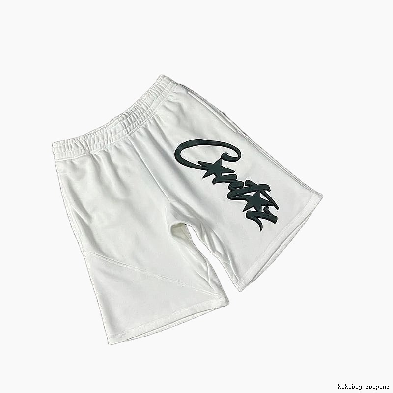 Corteiz letter-style white shorts