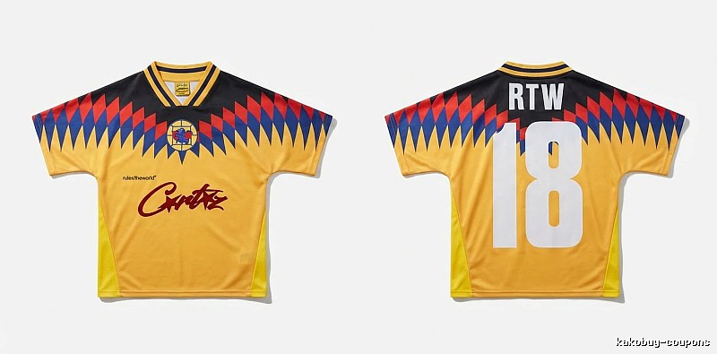 Corteiz RTW series yellow, black and blue color - blocking jersey