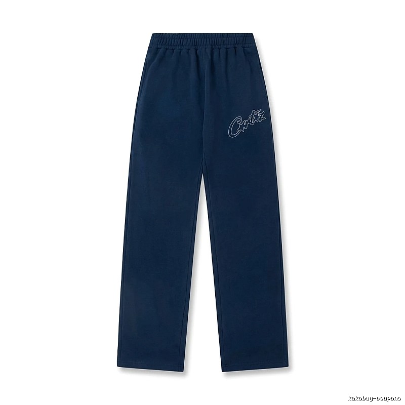 Corteiz simple style dark blue trousers