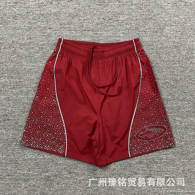 Corteiz Starry Street Style Burgundy Shorts