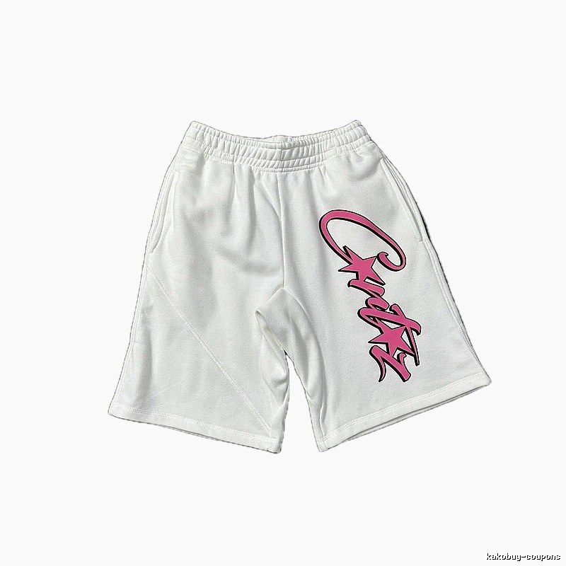 Corteiz trendy and cool style white shorts