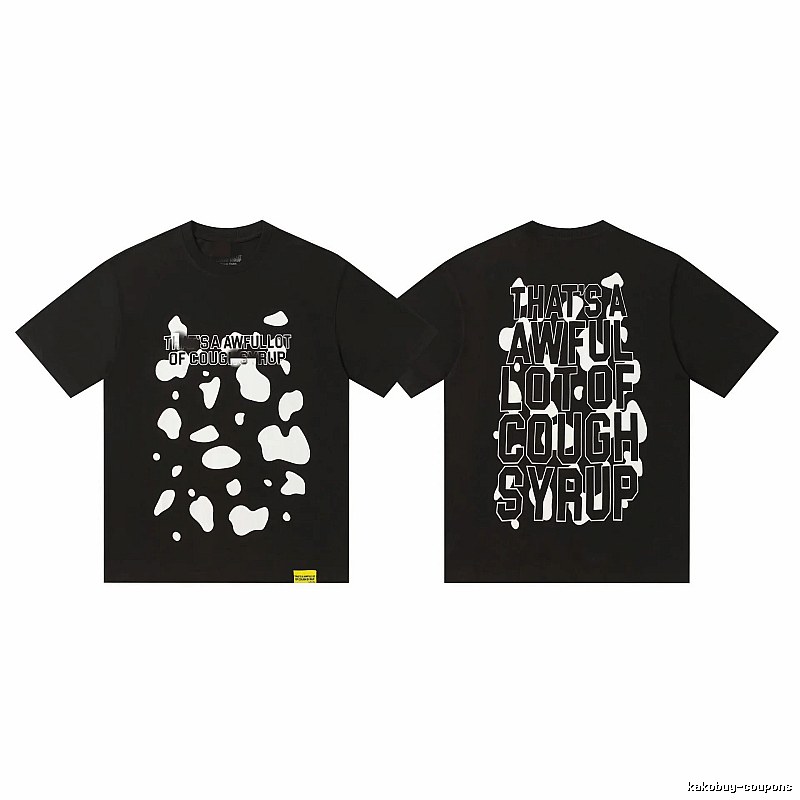 COUGH SYRUP Printed Street Style Black Short Sleeve T-shirt
